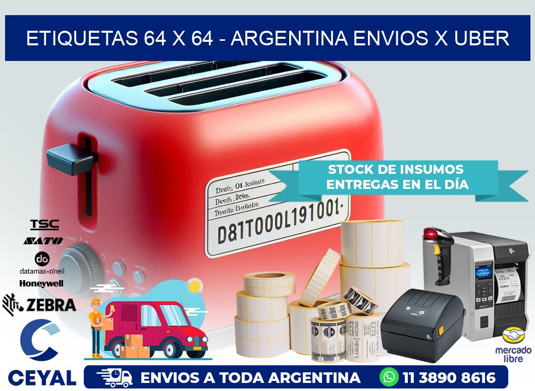 ETIQUETAS 64 x 64 – ARGENTINA ENVIOS X UBER