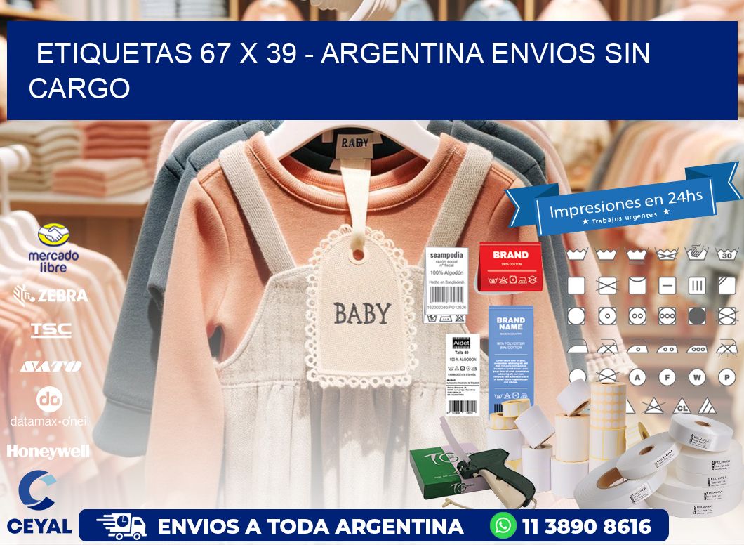 ETIQUETAS 67 x 39 - ARGENTINA ENVIOS SIN CARGO