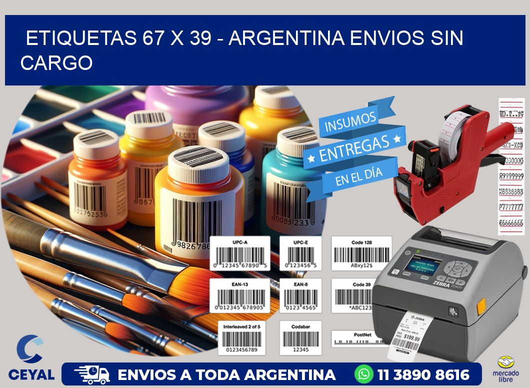 ETIQUETAS 67 x 39 - ARGENTINA ENVIOS SIN CARGO