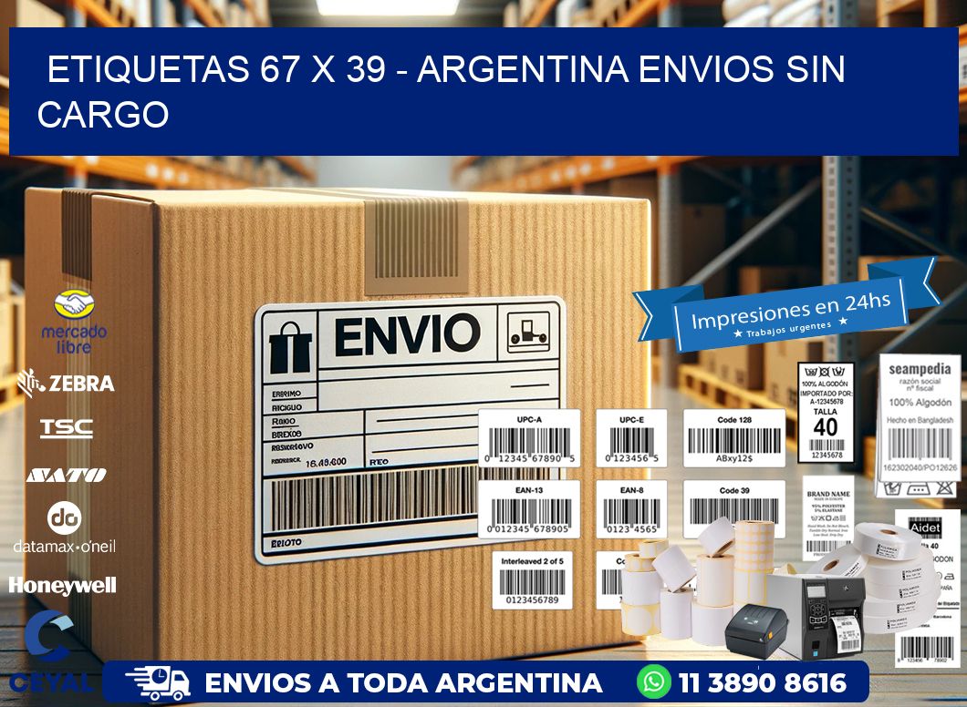 ETIQUETAS 67 x 39 – ARGENTINA ENVIOS SIN CARGO