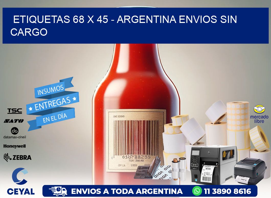 ETIQUETAS 68 x 45 - ARGENTINA ENVIOS SIN CARGO