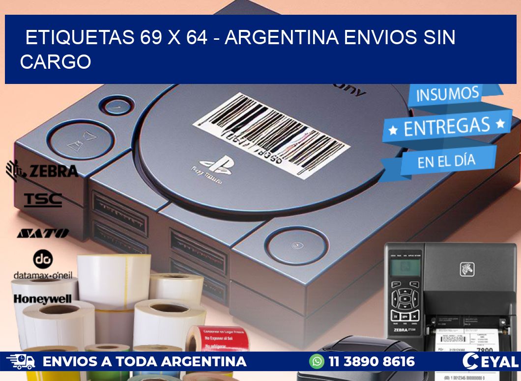 ETIQUETAS 69 x 64 - ARGENTINA ENVIOS SIN CARGO