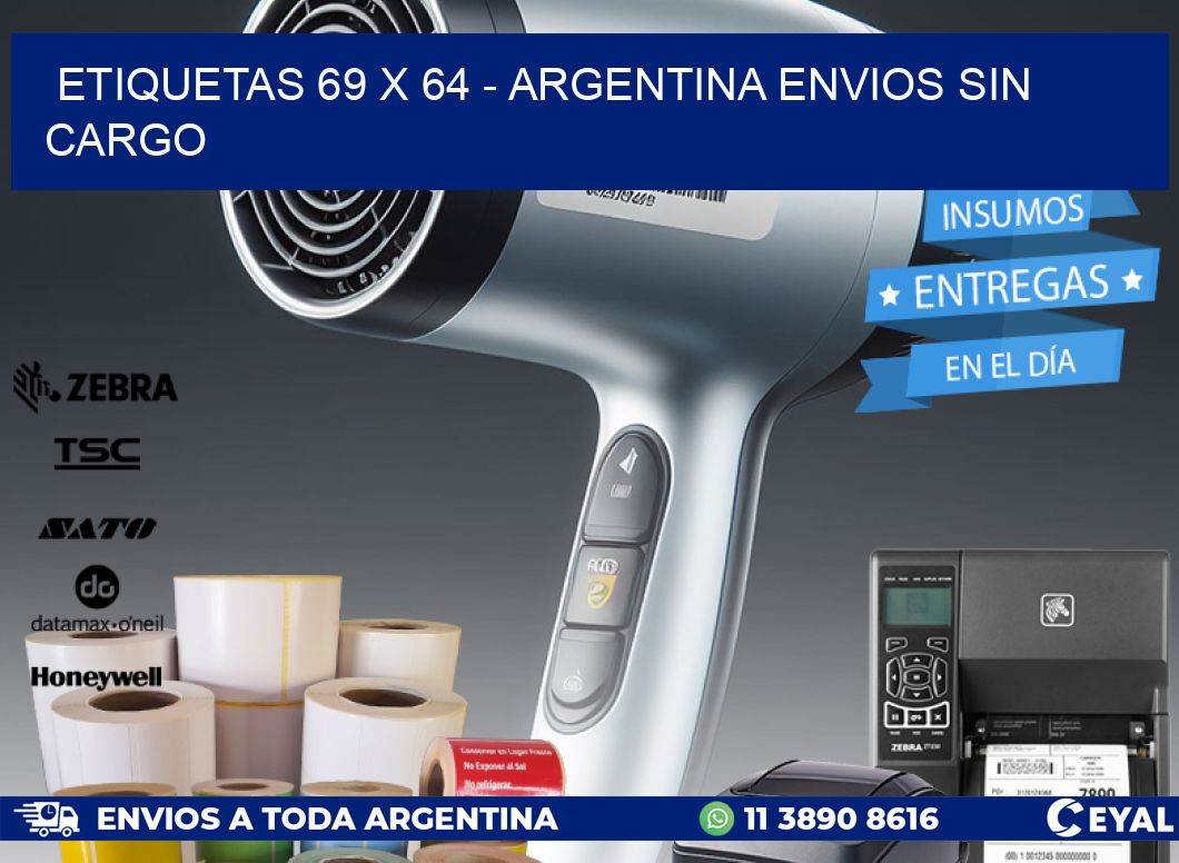 ETIQUETAS 69 x 64 - ARGENTINA ENVIOS SIN CARGO