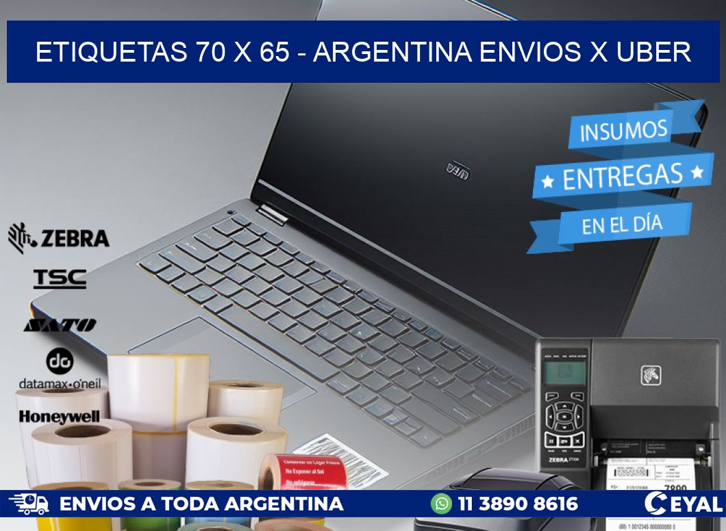 ETIQUETAS 70 x 65 - ARGENTINA ENVIOS X UBER