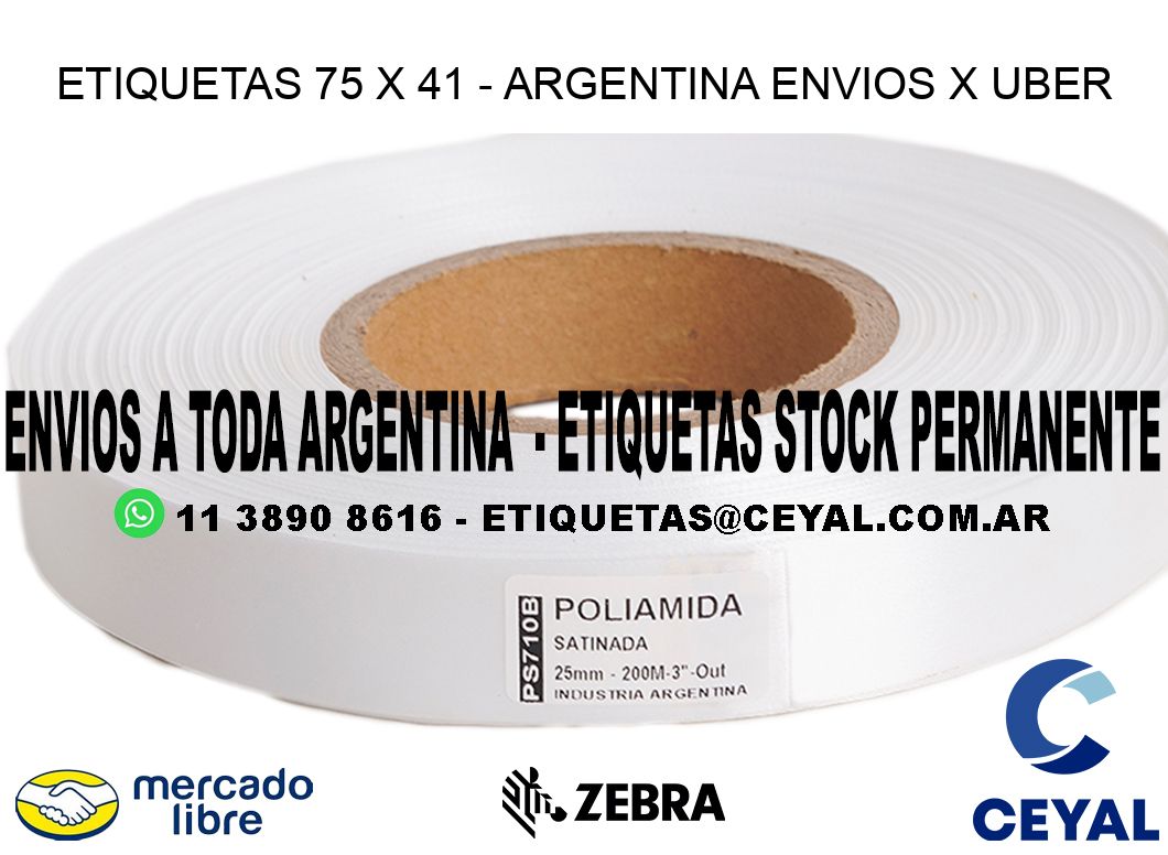 ETIQUETAS 75 x 41 - ARGENTINA ENVIOS X UBER