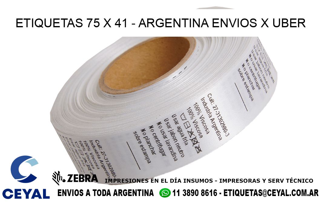 ETIQUETAS 75 x 41 - ARGENTINA ENVIOS X UBER