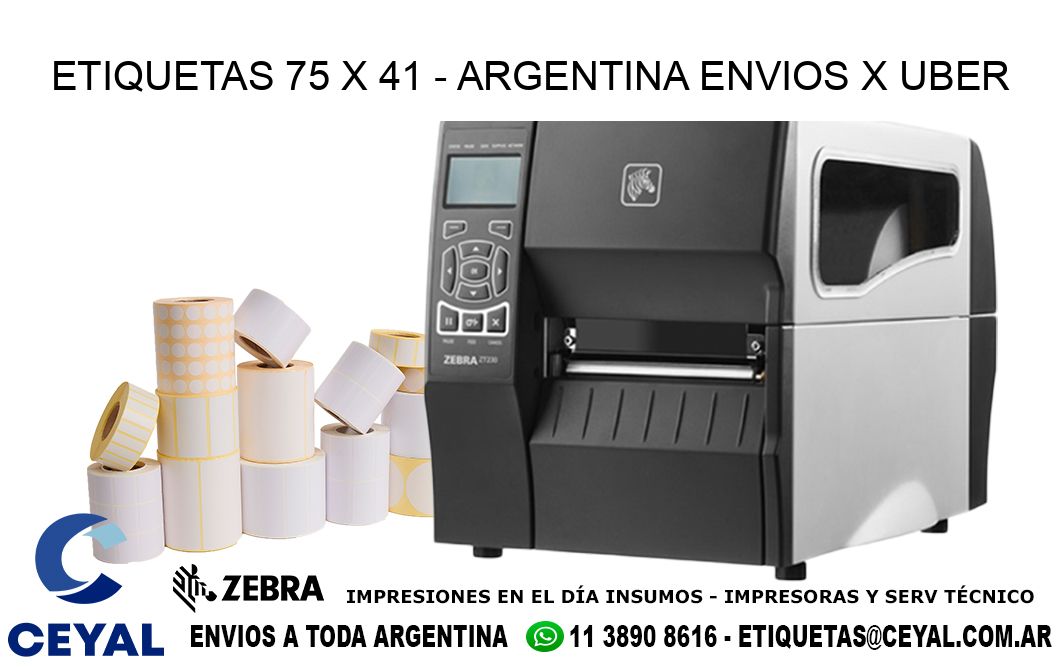 ETIQUETAS 75 x 41 - ARGENTINA ENVIOS X UBER