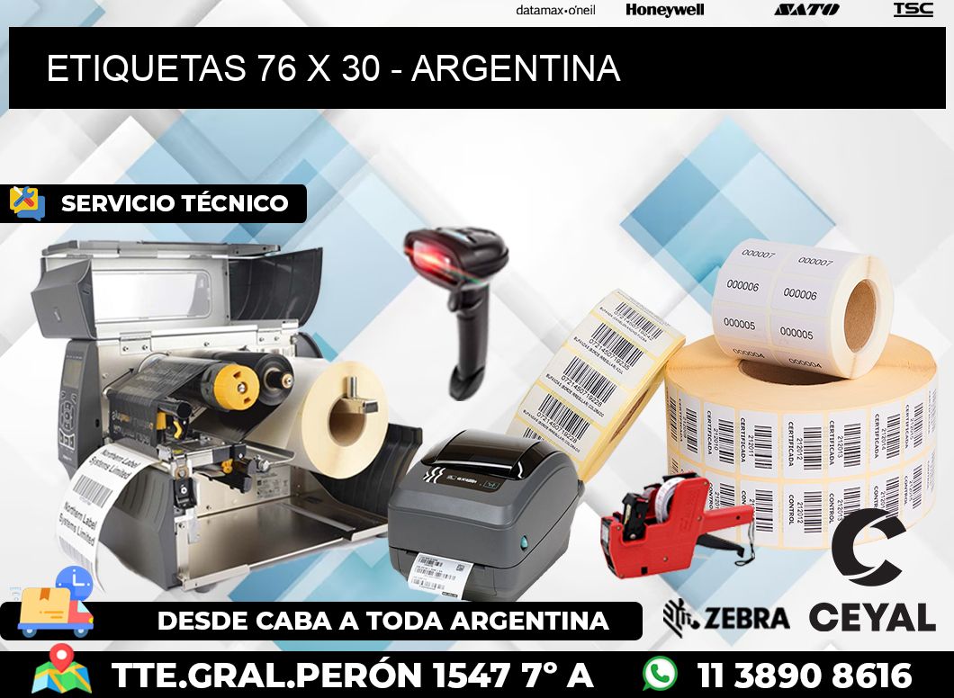 ETIQUETAS 76 x 30 - ARGENTINA