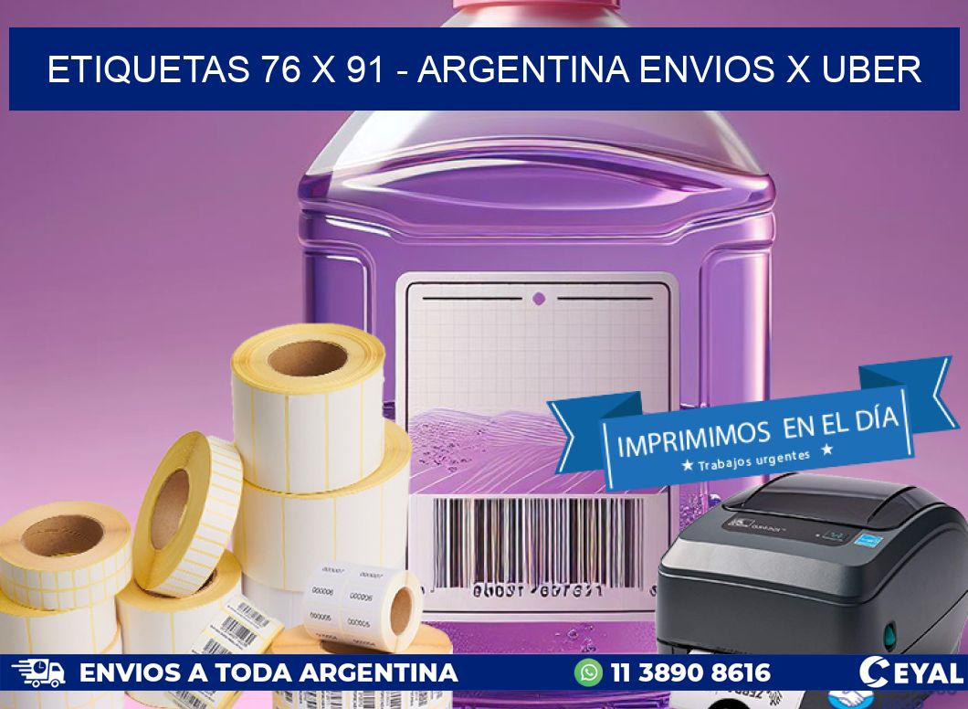 ETIQUETAS 76 x 91 - ARGENTINA ENVIOS X UBER