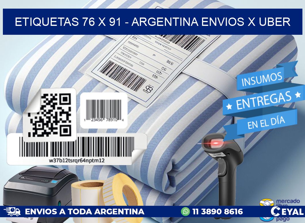 ETIQUETAS 76 x 91 - ARGENTINA ENVIOS X UBER