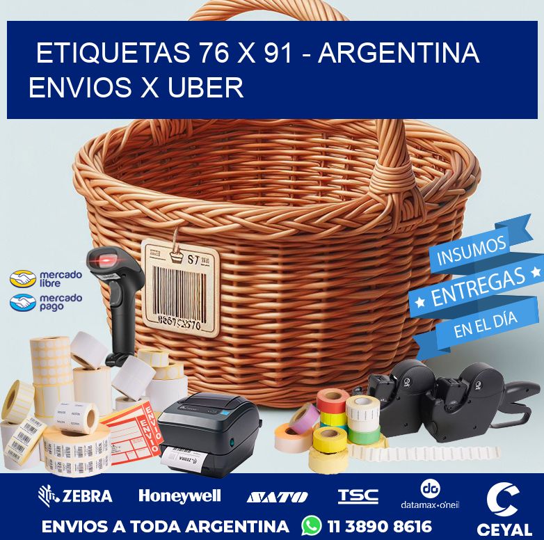 ETIQUETAS 76 x 91 - ARGENTINA ENVIOS X UBER