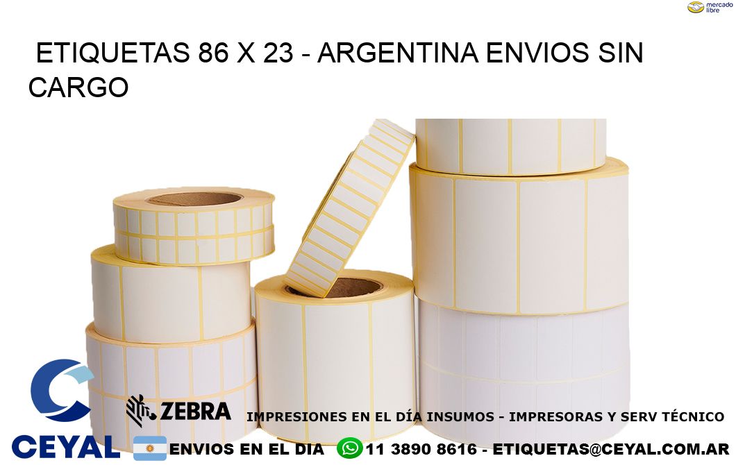 ETIQUETAS 86 x 23 – ARGENTINA ENVIOS SIN CARGO