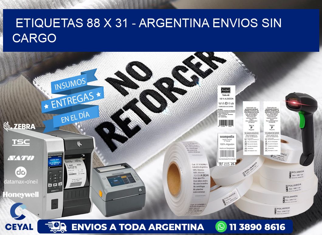 ETIQUETAS 88 x 31 - ARGENTINA ENVIOS SIN CARGO