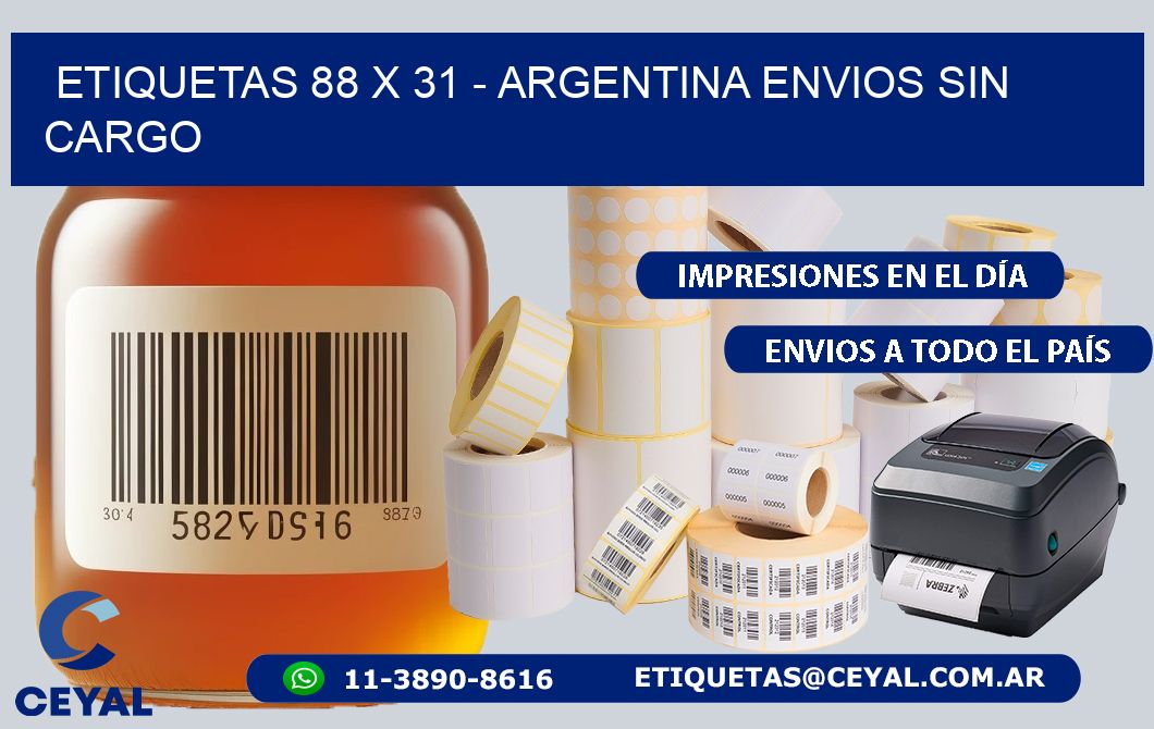 ETIQUETAS 88 x 31 - ARGENTINA ENVIOS SIN CARGO