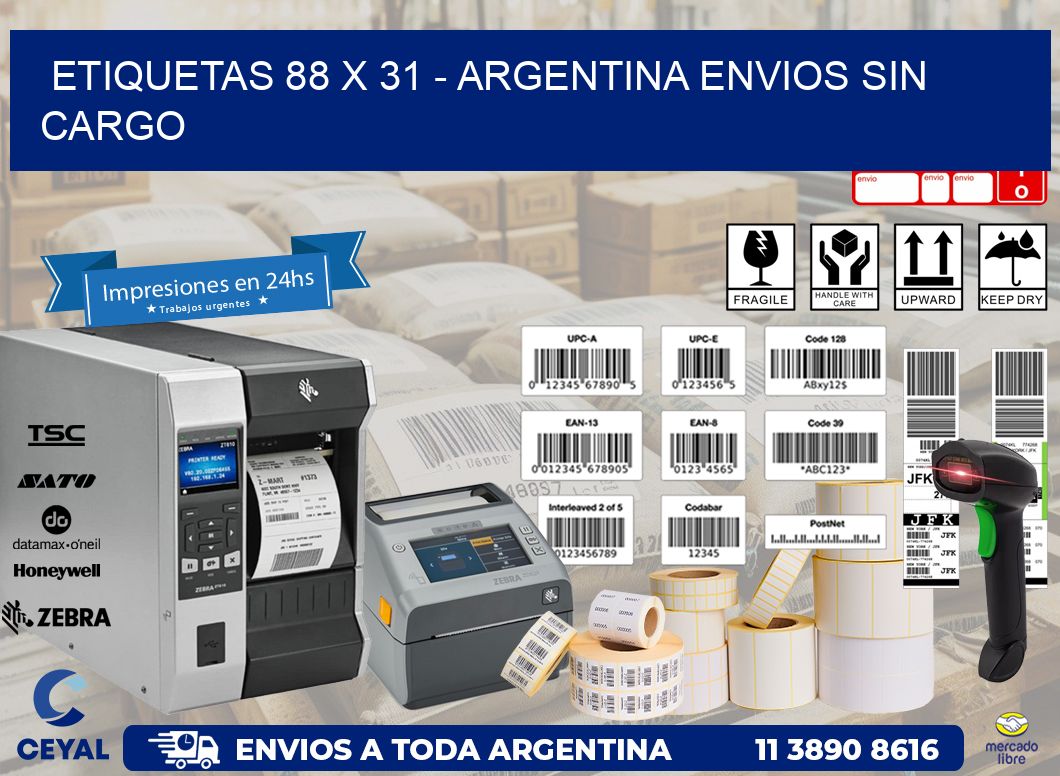 ETIQUETAS 88 x 31 – ARGENTINA ENVIOS SIN CARGO