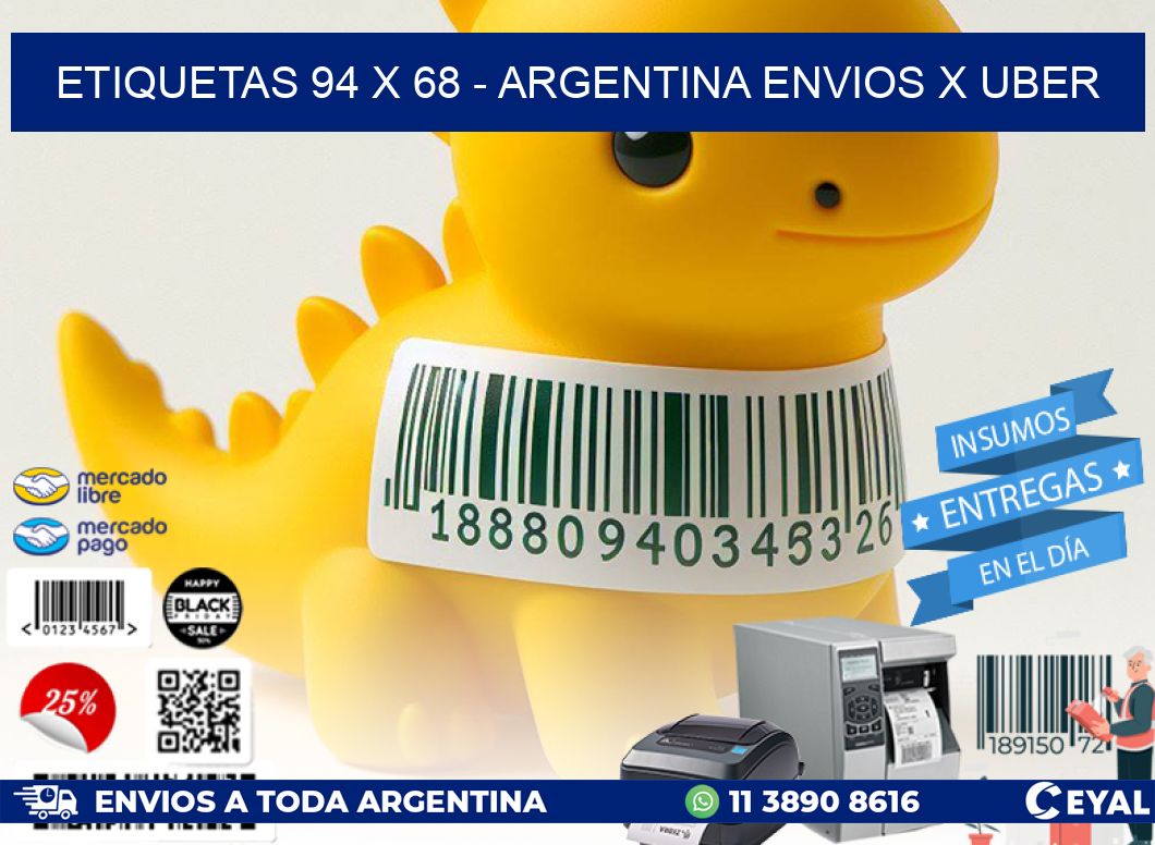 ETIQUETAS 94 x 68 - ARGENTINA ENVIOS X UBER