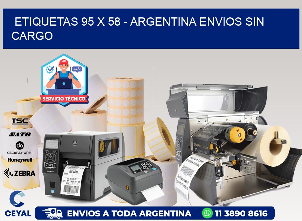 ETIQUETAS 95 x 58 - ARGENTINA ENVIOS SIN CARGO