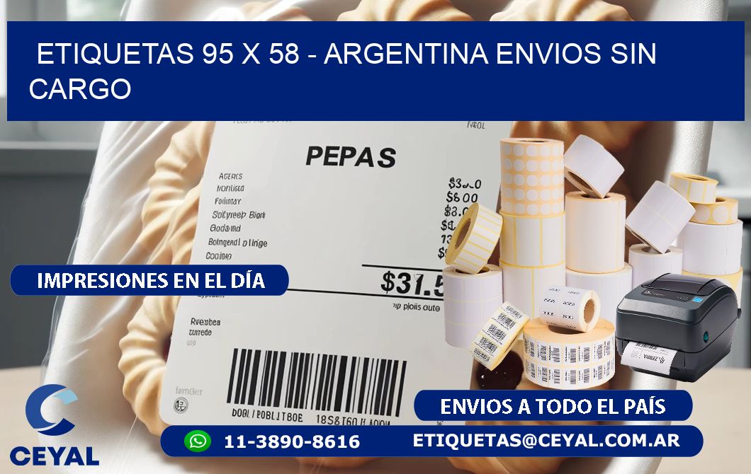 ETIQUETAS 95 x 58 - ARGENTINA ENVIOS SIN CARGO