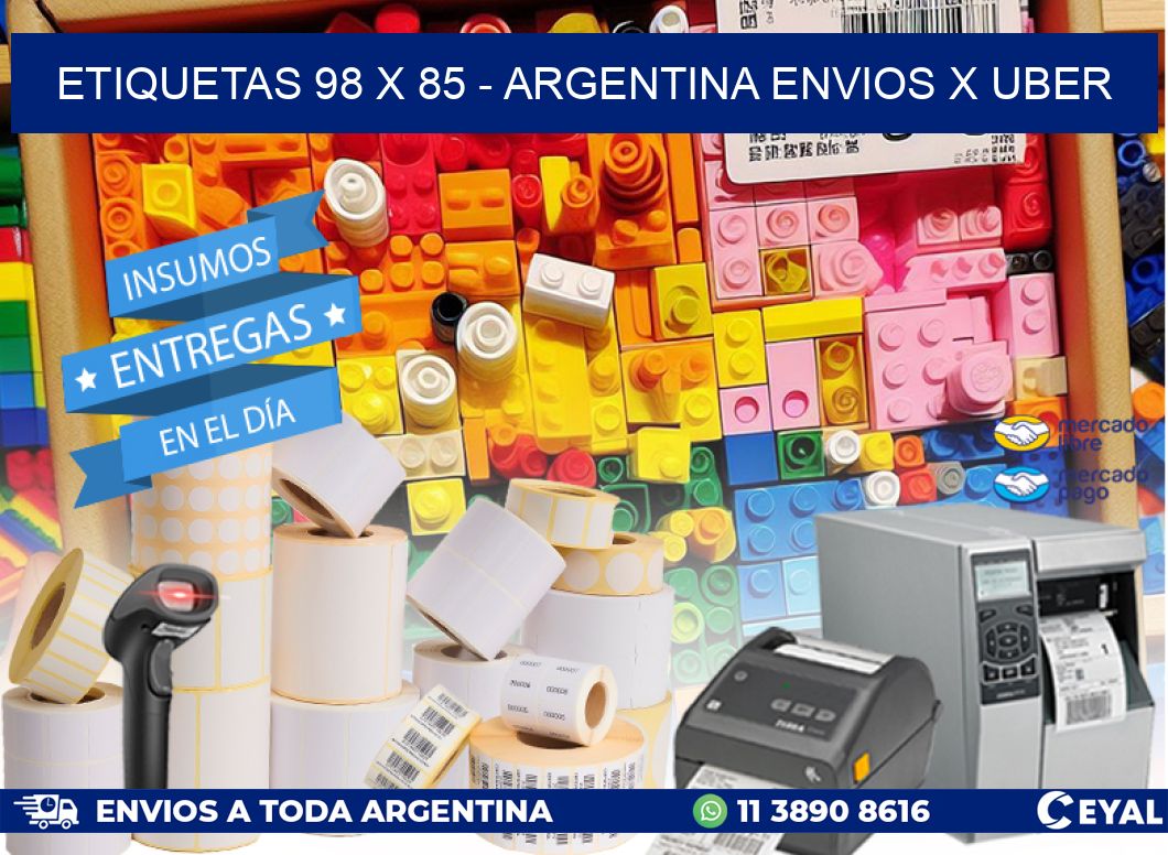 ETIQUETAS 98 x 85 - ARGENTINA ENVIOS X UBER