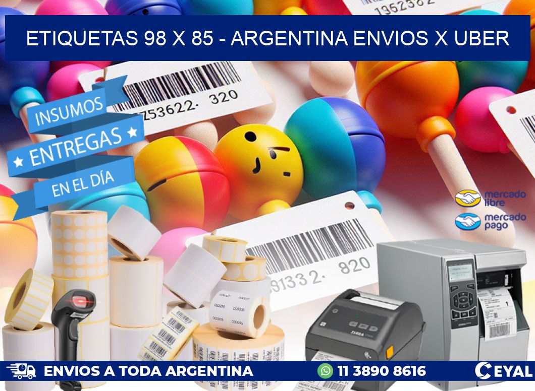 ETIQUETAS 98 x 85 - ARGENTINA ENVIOS X UBER