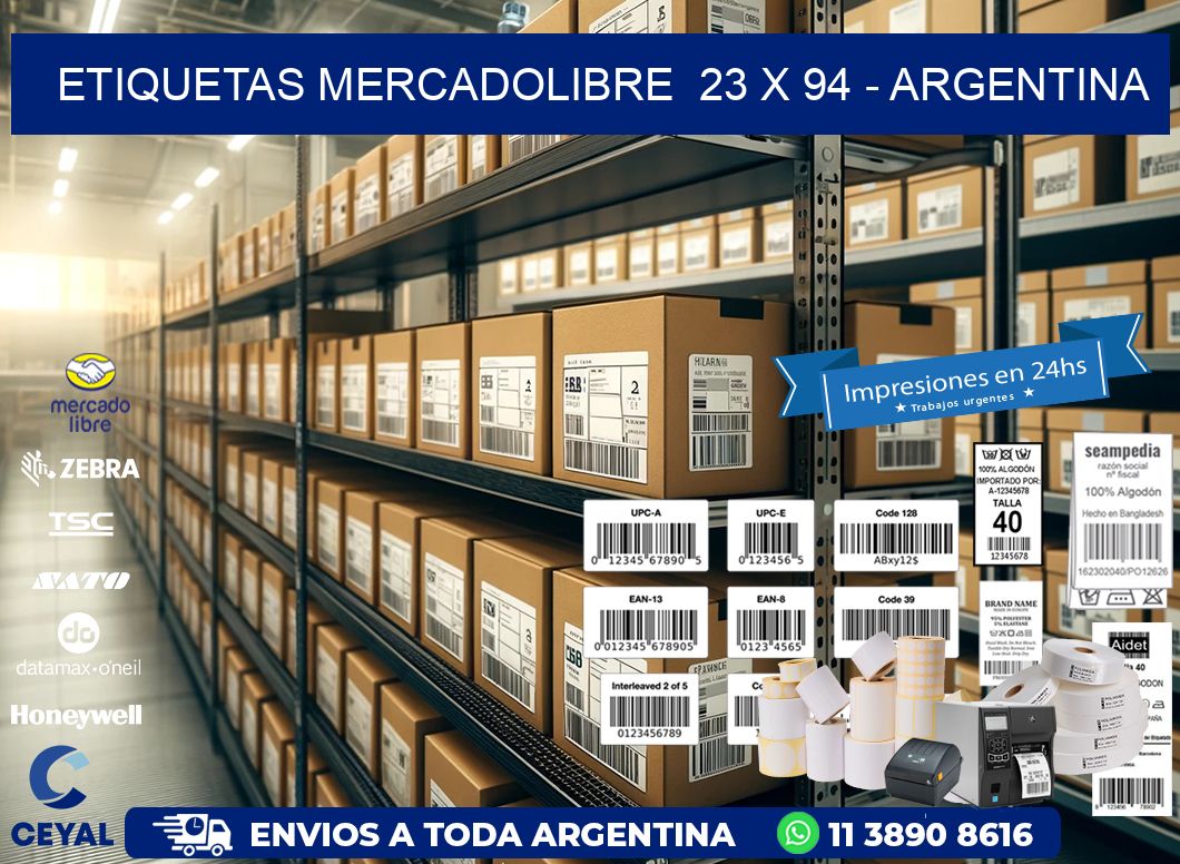 ETIQUETAS MERCADOLIBRE  23 x 94 – ARGENTINA