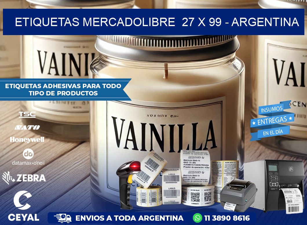 ETIQUETAS MERCADOLIBRE  27 x 99 – ARGENTINA