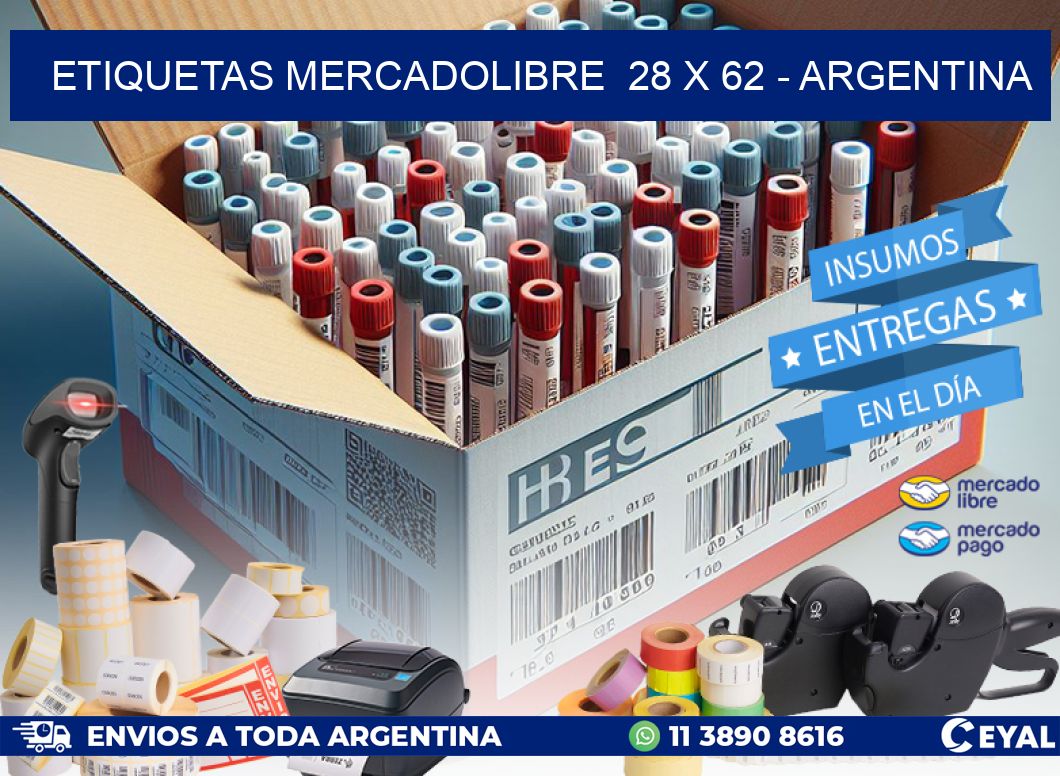 ETIQUETAS MERCADOLIBRE  28 x 62 - ARGENTINA