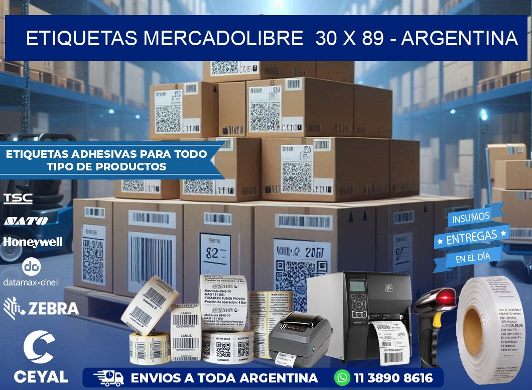 ETIQUETAS MERCADOLIBRE  30 x 89 – ARGENTINA