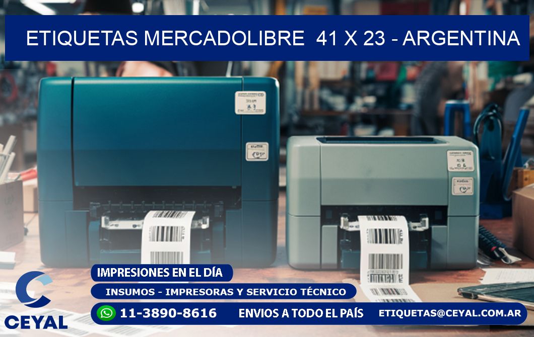 ETIQUETAS MERCADOLIBRE  41 x 23 - ARGENTINA