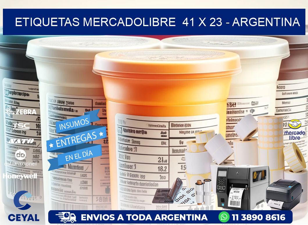 ETIQUETAS MERCADOLIBRE  41 x 23 - ARGENTINA