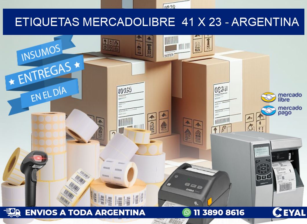 ETIQUETAS MERCADOLIBRE  41 x 23 - ARGENTINA