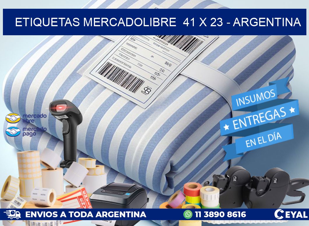 ETIQUETAS MERCADOLIBRE  41 x 23 - ARGENTINA