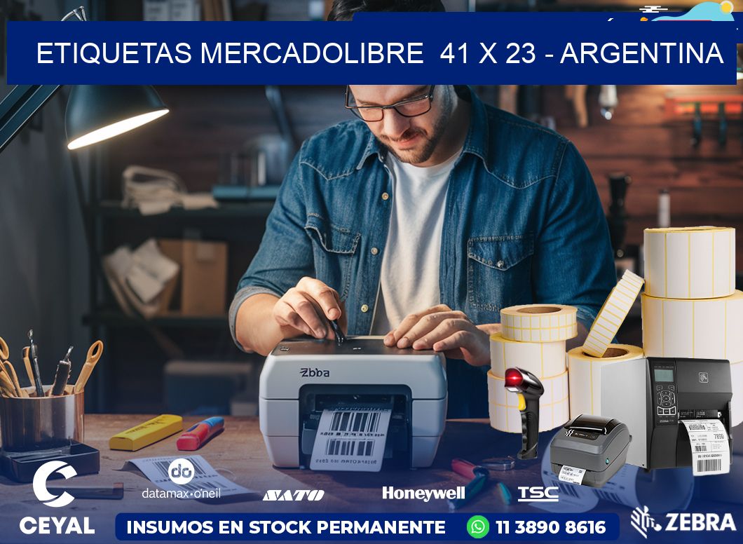 ETIQUETAS MERCADOLIBRE  41 x 23 - ARGENTINA