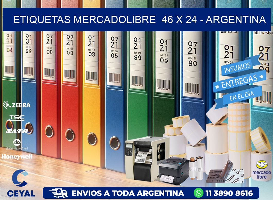 ETIQUETAS MERCADOLIBRE  46 x 24 - ARGENTINA