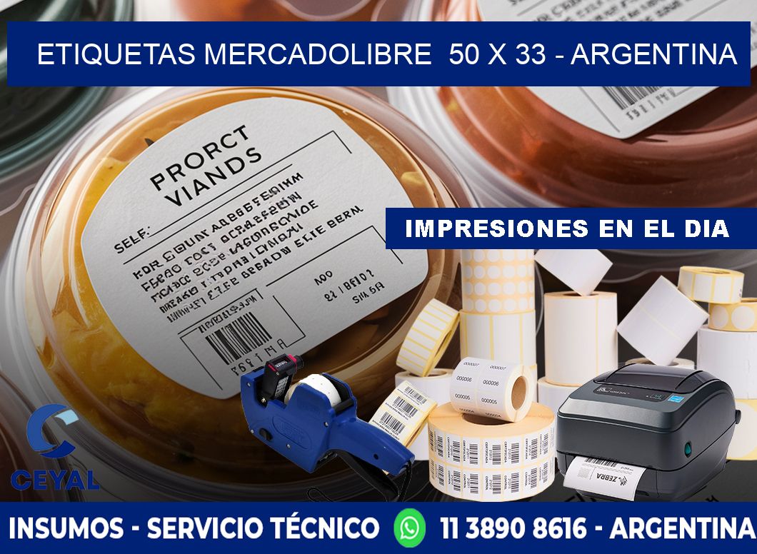 ETIQUETAS MERCADOLIBRE  50 x 33 - ARGENTINA