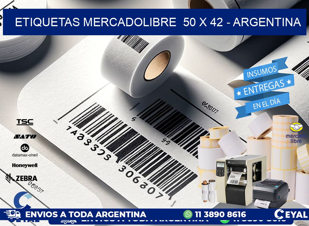 ETIQUETAS MERCADOLIBRE  50 x 42 - ARGENTINA