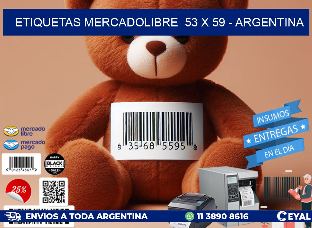 ETIQUETAS MERCADOLIBRE  53 x 59 - ARGENTINA