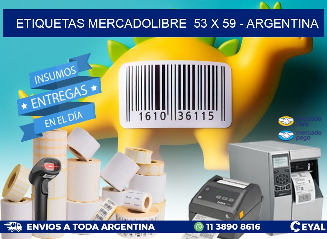 ETIQUETAS MERCADOLIBRE  53 x 59 - ARGENTINA