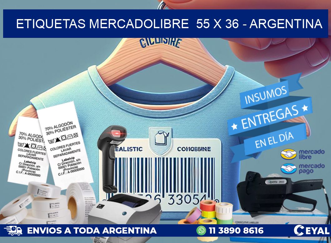 ETIQUETAS MERCADOLIBRE  55 x 36 – ARGENTINA