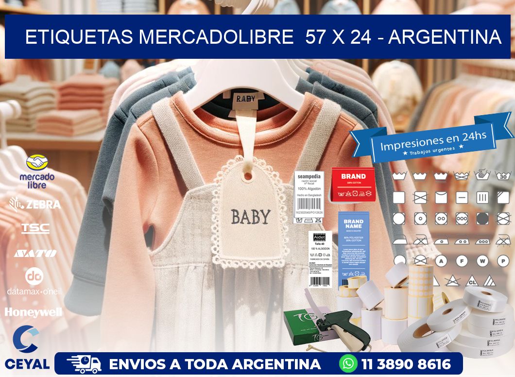 ETIQUETAS MERCADOLIBRE  57 x 24 - ARGENTINA