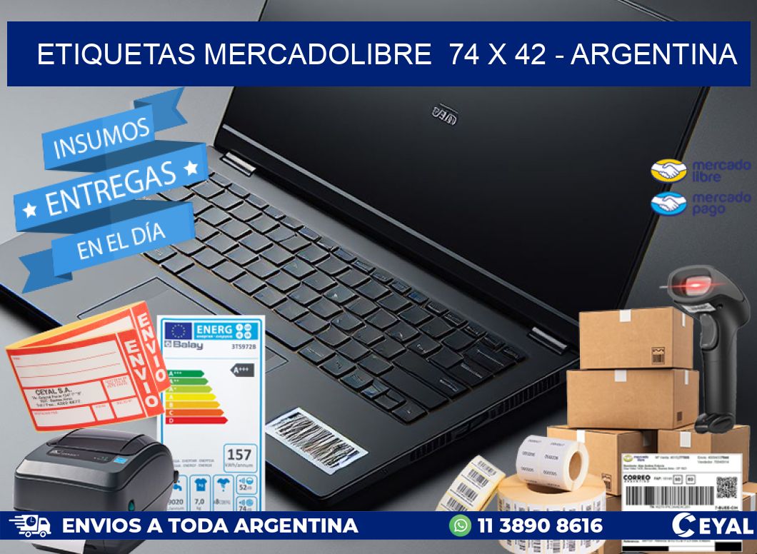 ETIQUETAS MERCADOLIBRE  74 x 42 - ARGENTINA