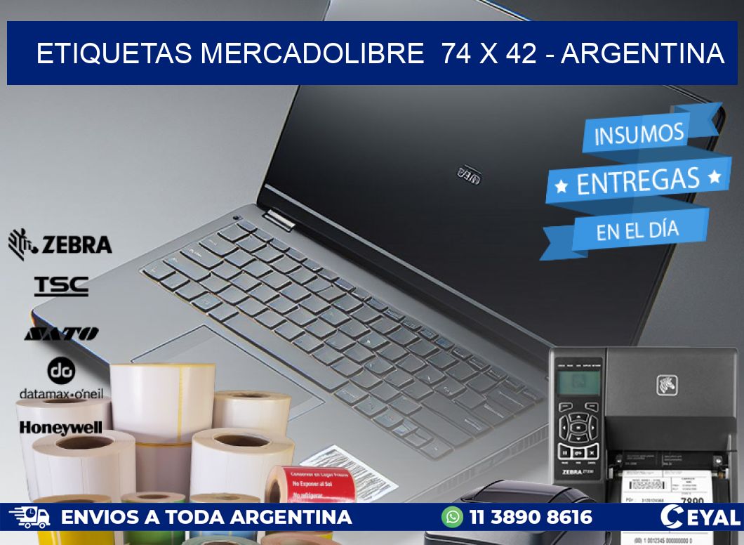 ETIQUETAS MERCADOLIBRE  74 x 42 - ARGENTINA