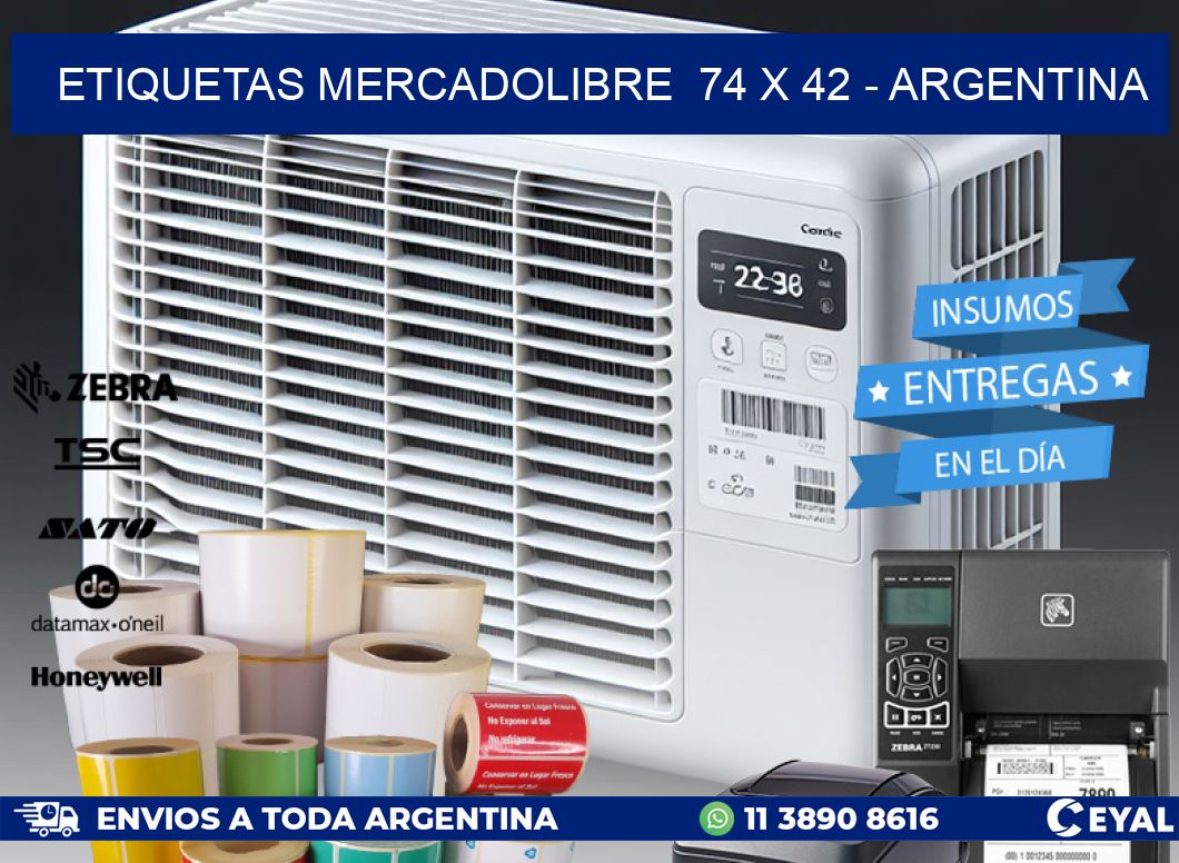 ETIQUETAS MERCADOLIBRE  74 x 42 - ARGENTINA