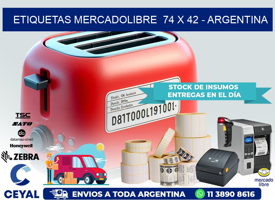 ETIQUETAS MERCADOLIBRE  74 x 42 – ARGENTINA