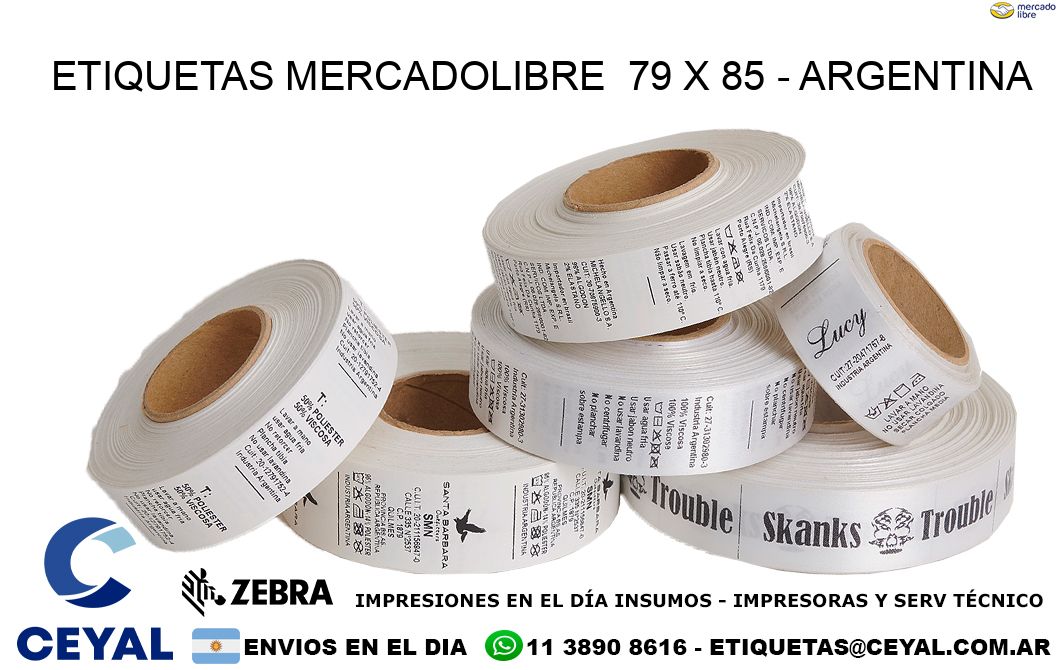 ETIQUETAS MERCADOLIBRE  79 x 85 - ARGENTINA