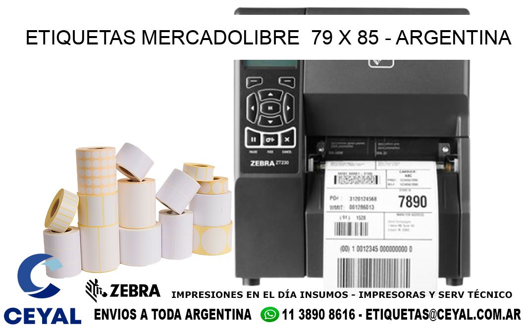 ETIQUETAS MERCADOLIBRE  79 x 85 - ARGENTINA