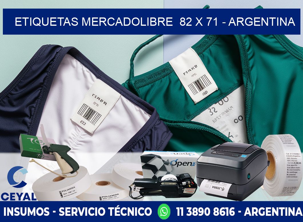 ETIQUETAS MERCADOLIBRE  82 x 71 - ARGENTINA