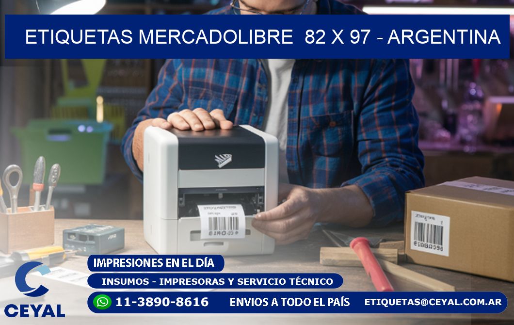 ETIQUETAS MERCADOLIBRE  82 x 97 - ARGENTINA