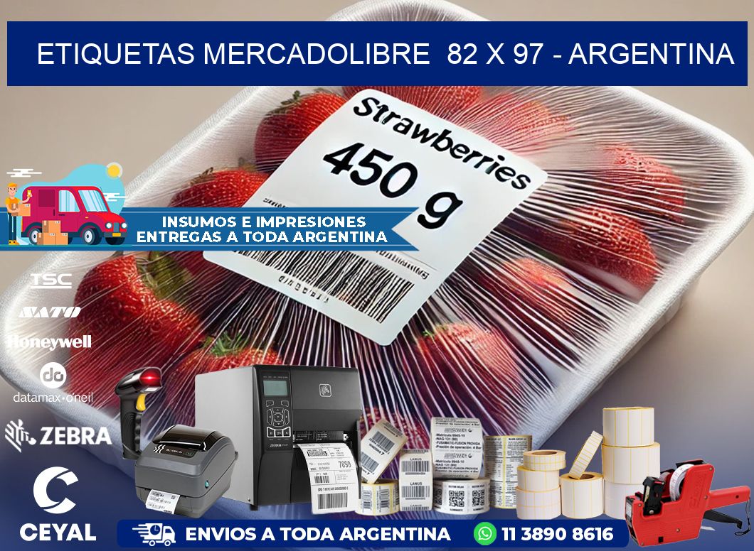 ETIQUETAS MERCADOLIBRE  82 x 97 - ARGENTINA