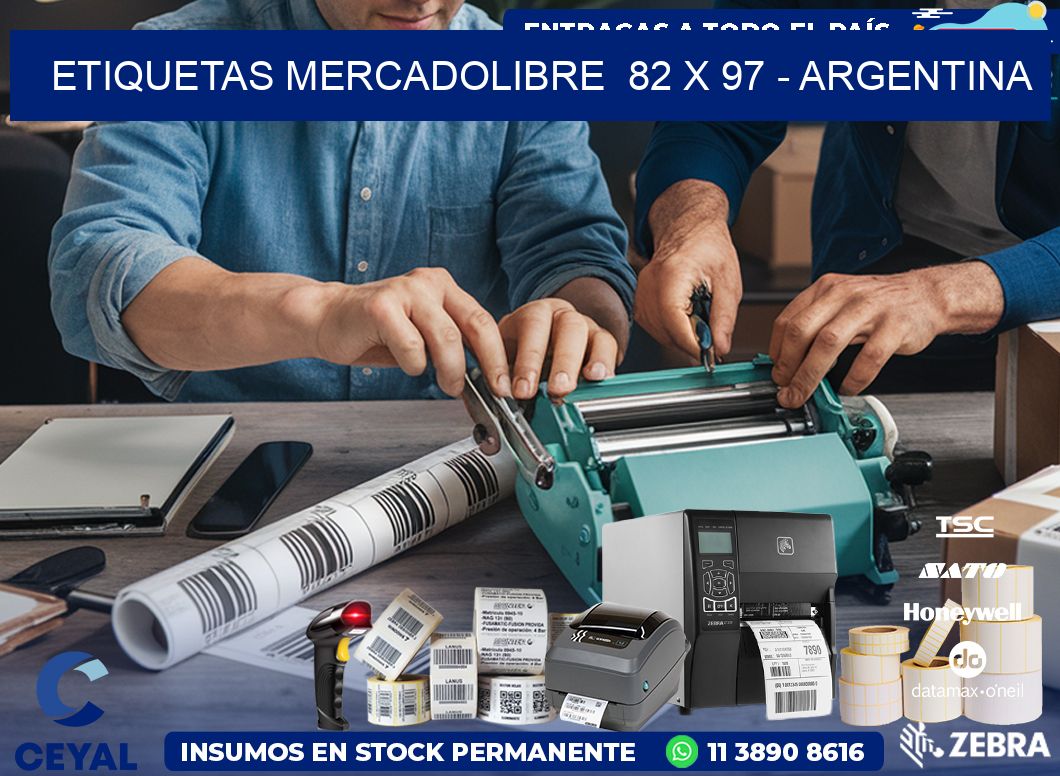 ETIQUETAS MERCADOLIBRE  82 x 97 - ARGENTINA